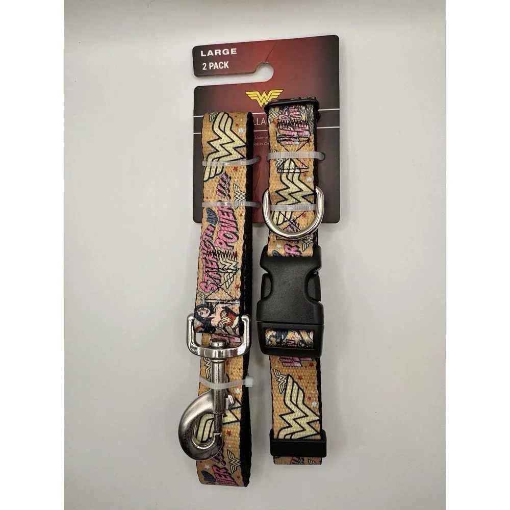 Wonder‎ Woman Dog Collar & Leash Set Large 16